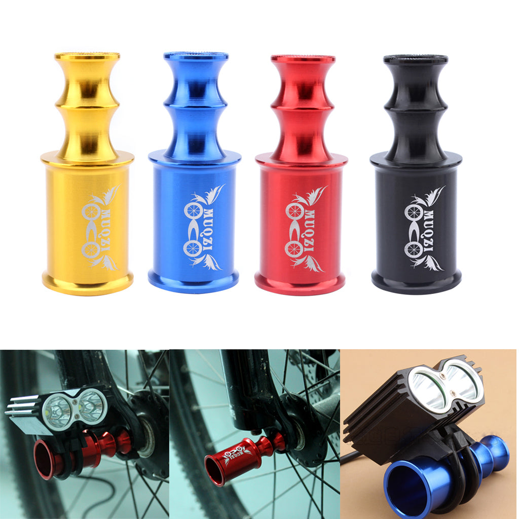 Bicycle Hub Quick Release Axis Front Wheel Lamp Holder Light Mount Gold