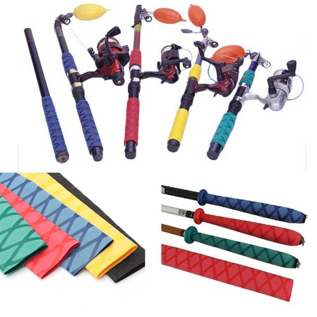 2pcs Non Slip Textured X-Tube Heat Shrink Tubing Fishing Rod Grips 35mm