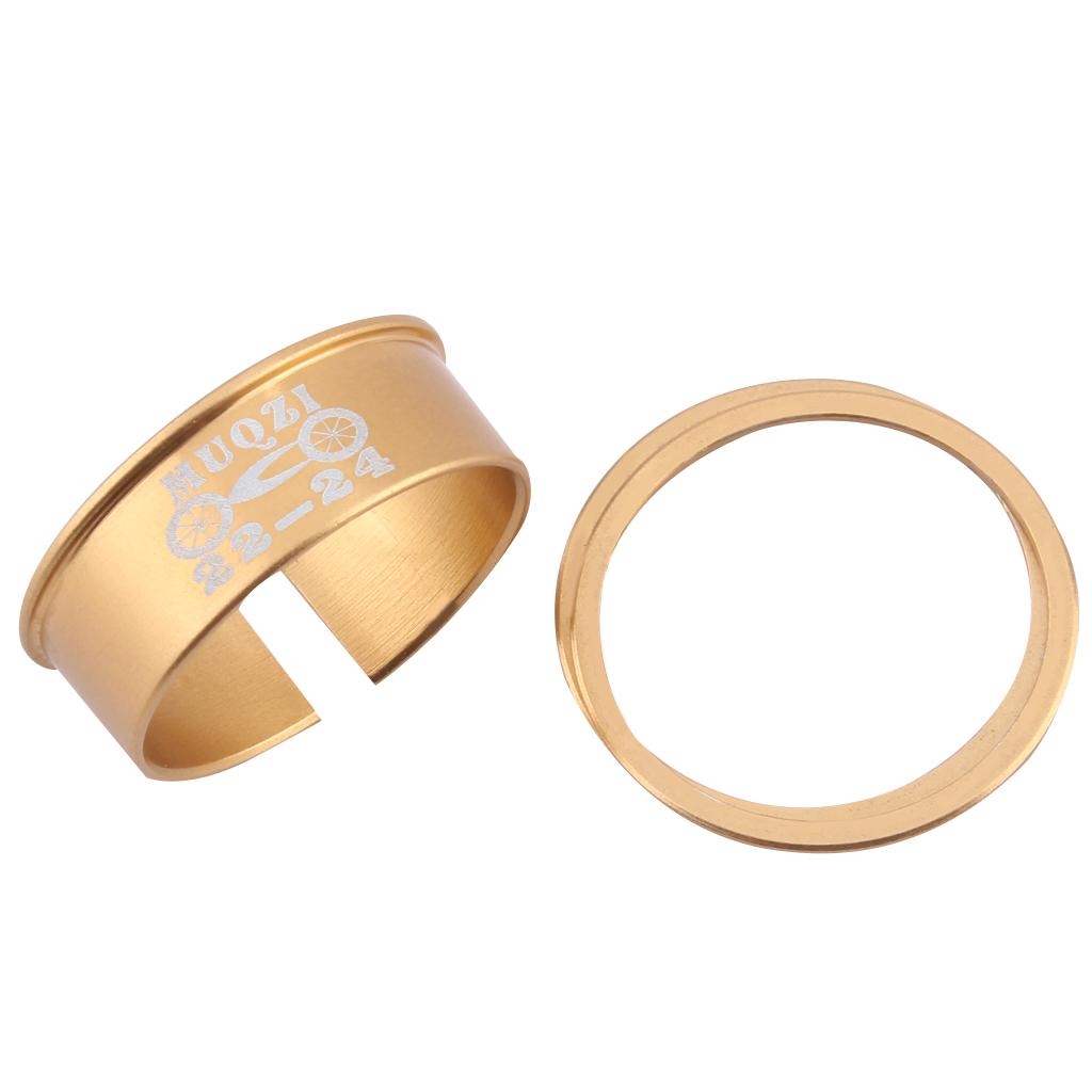 2xBicycle Bike Bottom Bracket Washer 24mm to 22mm Axis Conversion Set Gold