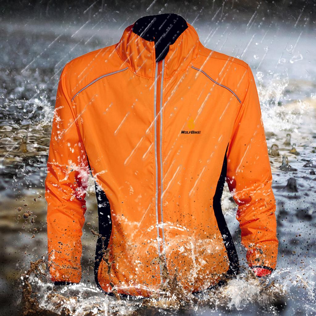 Bicycle Cycling Jacket Sports Clothing Windproof Coats Jersey M Orange