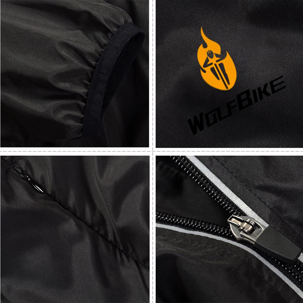 Bicycle Cycling Jacket Sports Clothing Windproof Coats Jersey XL Black