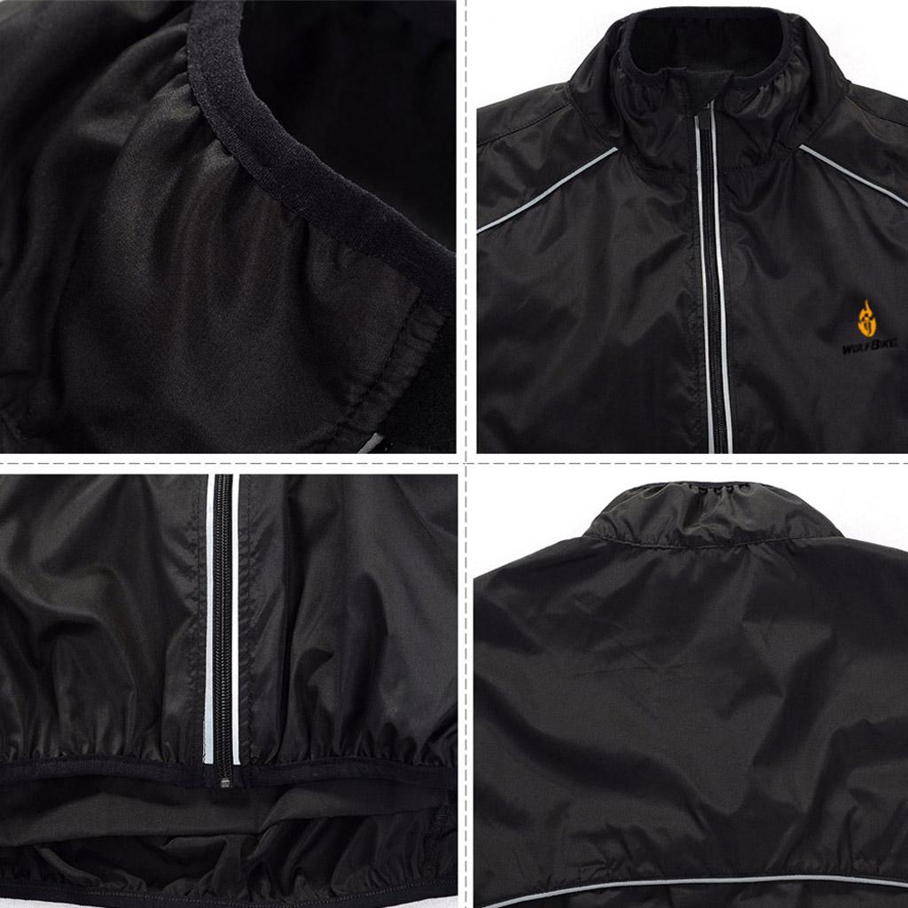 Bicycle Cycling Jacket Sports Clothing Windproof Coats Jersey XL Black