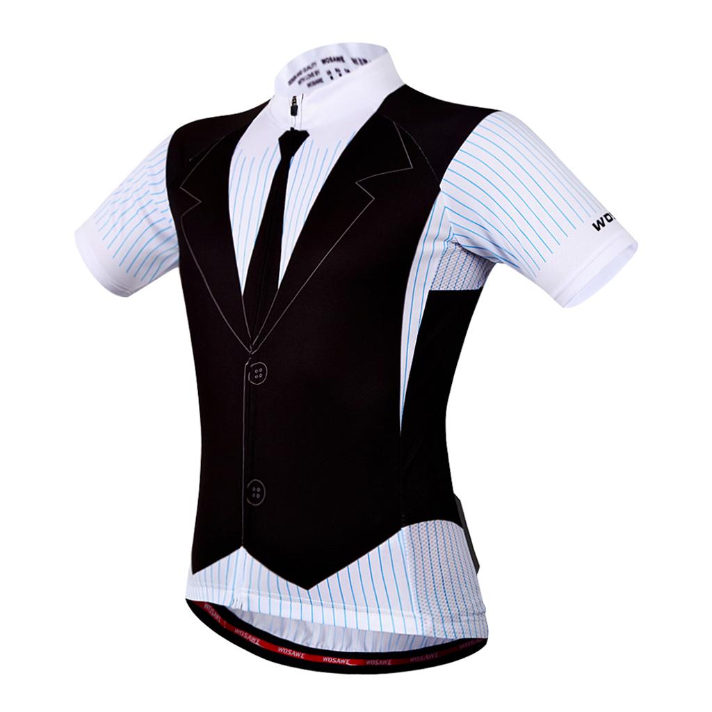 Men's Cycling Short Sleeve Jersey Breathable Shirts Sportswear Bike Top L