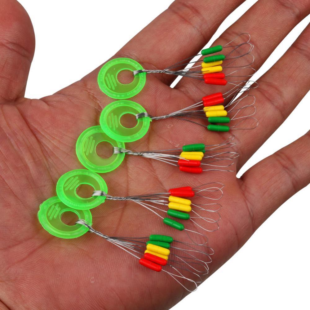 200Pcs Rubber Fising Float Stopper Space Beans Fishing Line Stoppers Bobber