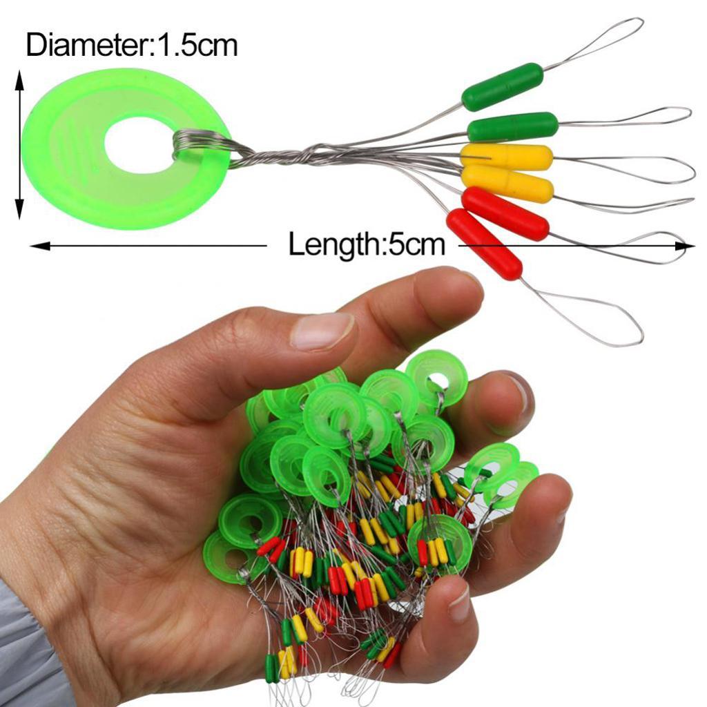 200Pcs Rubber Fising Float Stopper Space Beans Fishing Line Stoppers Bobber