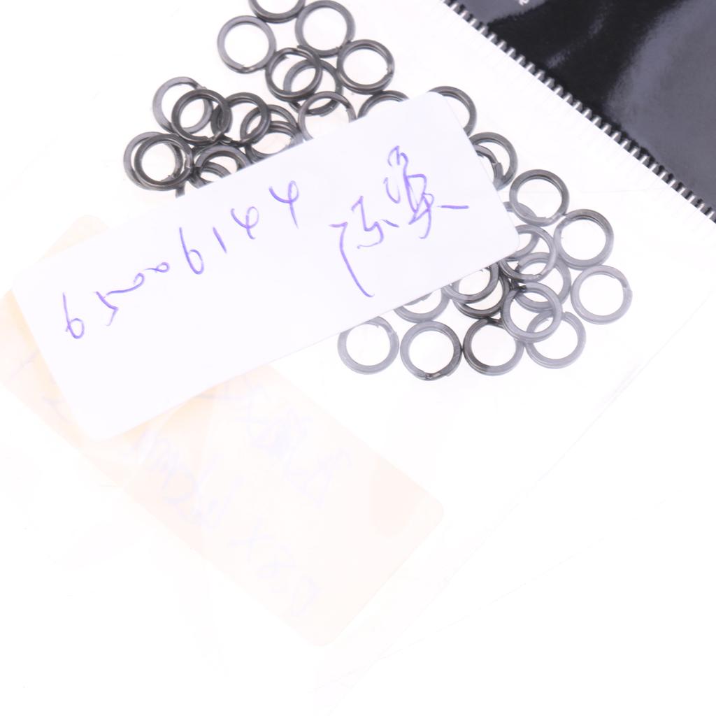 50 Pcs Flat Stainless Steel Connector Fishing Split Ring for Lures Hooks