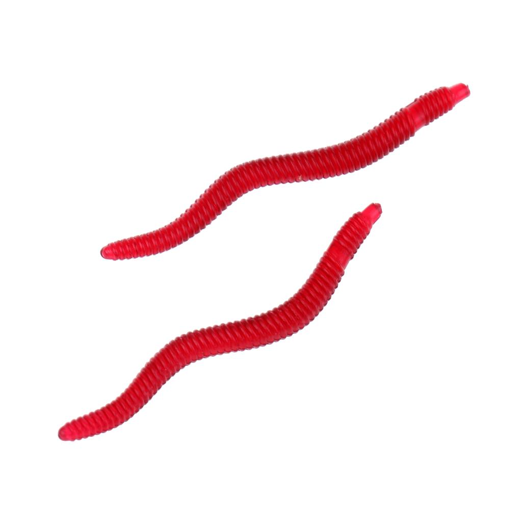 100pcs Fish Soft Earthworm Earth Worm Silicone Fishing Bait Lure Tackle