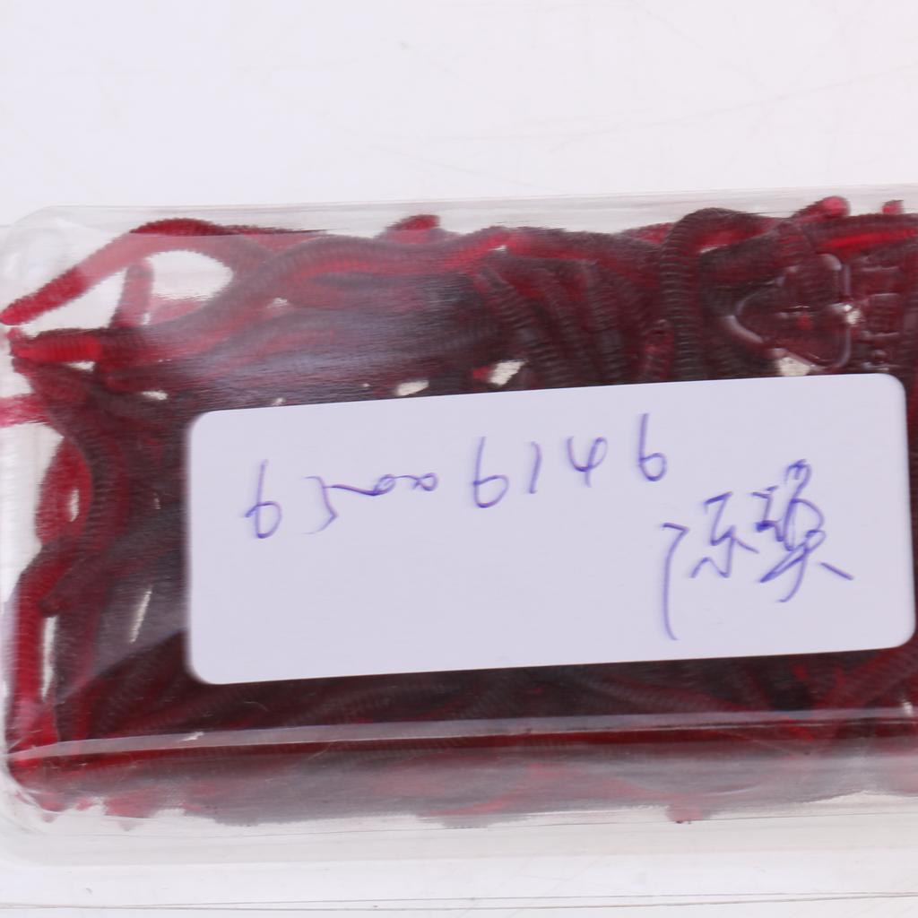 100pcs Fish Soft Earthworm Earth Worm Silicone Fishing Bait Lure Tackle