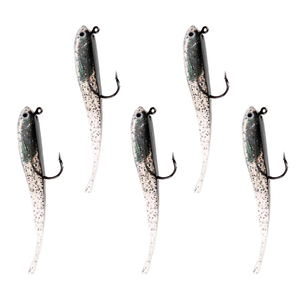 Vivid Minnow Fishing Lures Soft Baits 3D fish eye Artificial Baits 5pcs