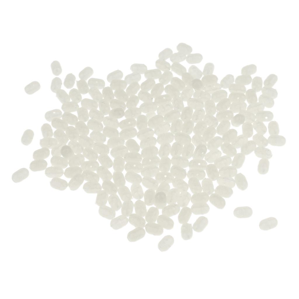 200pcs Transparent Oval Fishing Beads Fishing Stop Beads Fishing Hard Lures