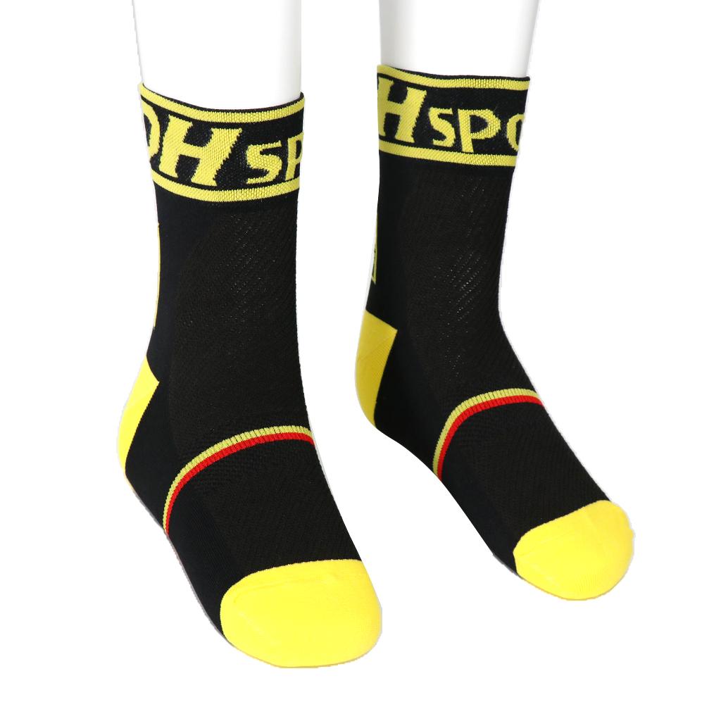 Cycling Socks Sports Running Basketball Anti-Sweat Breathable Socks L Black