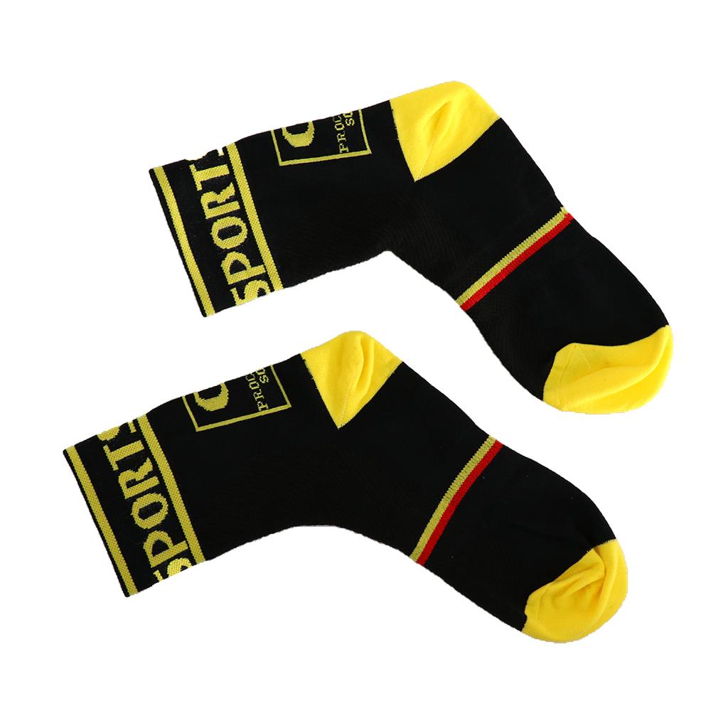 Cycling Socks Sports Running Basketball Anti-Sweat Breathable Socks L Black