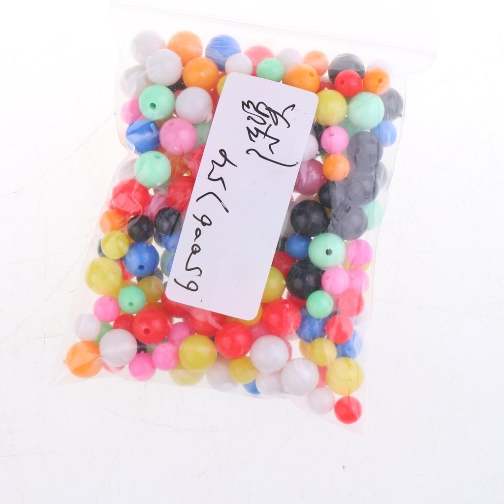 2x200pcs Multi-color Fishing Beads Lure Round Beads Fishing Tackle 6mm 8mm