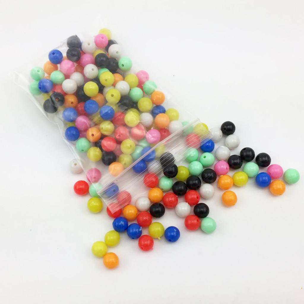 4x200pcs Multi-color Fishing Beads Lure Round Beads Fishing Tackle 6mm 8mm