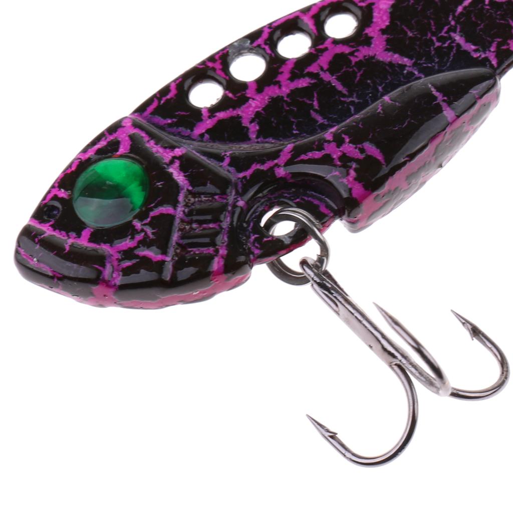 3PCs Fishing Lure Metal VIB Hard Bait Fishing Spoons Tackle Hooks Color B