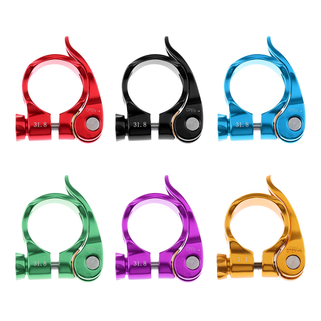 Bike Bicycle Seatpost Clamp 31.8mm Quick Release Seat Post Clamp Black