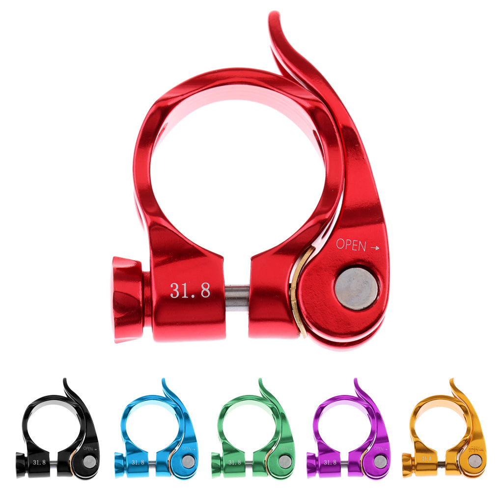 Bike Bicycle Seatpost Clamp 31.8mm Quick Release Seat Post Clamp Black
