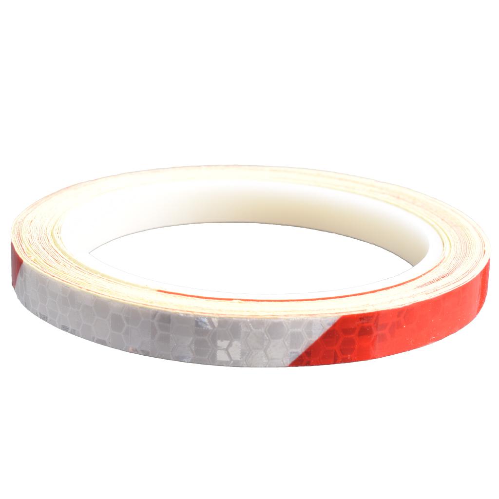 Bike Reflective Wheel Stickers Bicycle Cycling Reflector Tape Red white