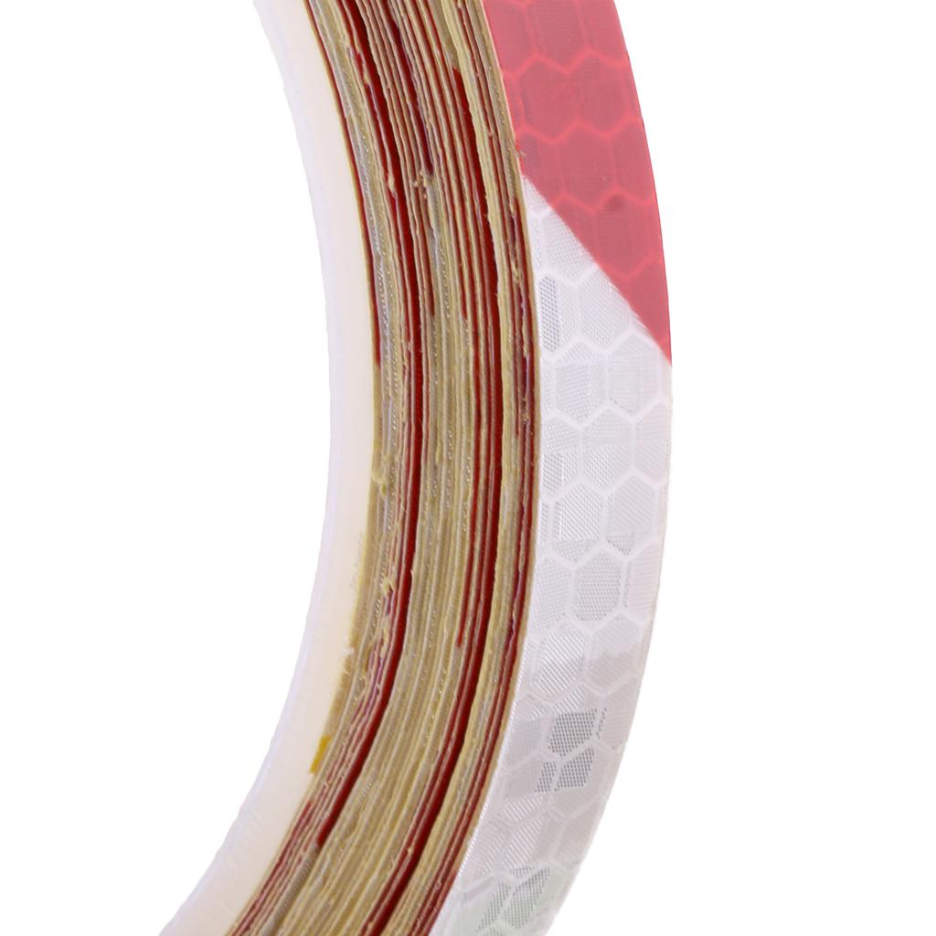 Bike Reflective Wheel Stickers Bicycle Cycling Reflector Tape Red white