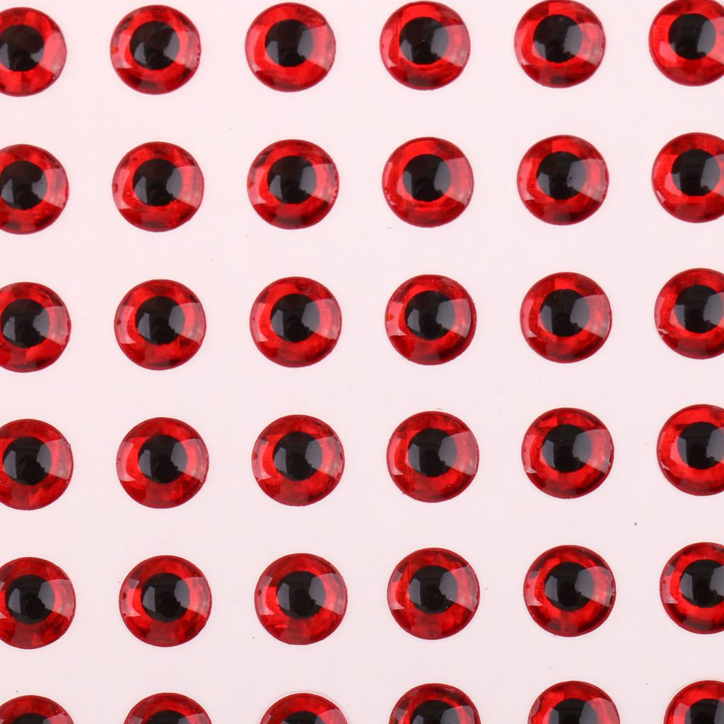 5x100pcs 4mm Eyes 3D Holographic Fishing Lure Eyes Fly Tying Red