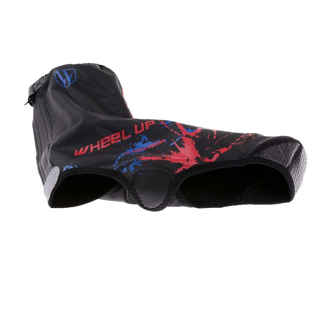 Winter PU Waterproof Cycling Shoe Covers Bike Bicycle Warm Overshoes Red