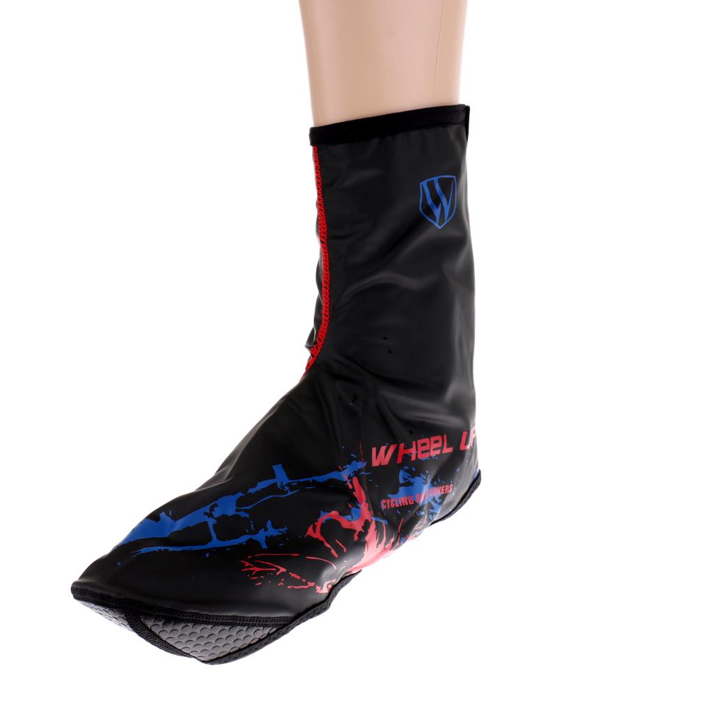 Winter PU Waterproof Cycling Shoe Covers Bike Bicycle Warm Overshoes Red