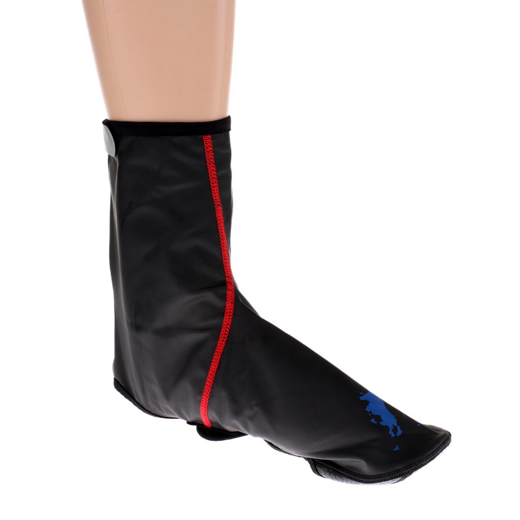 Winter PU Waterproof Cycling Shoe Covers Bike Bicycle Warm Overshoes Red