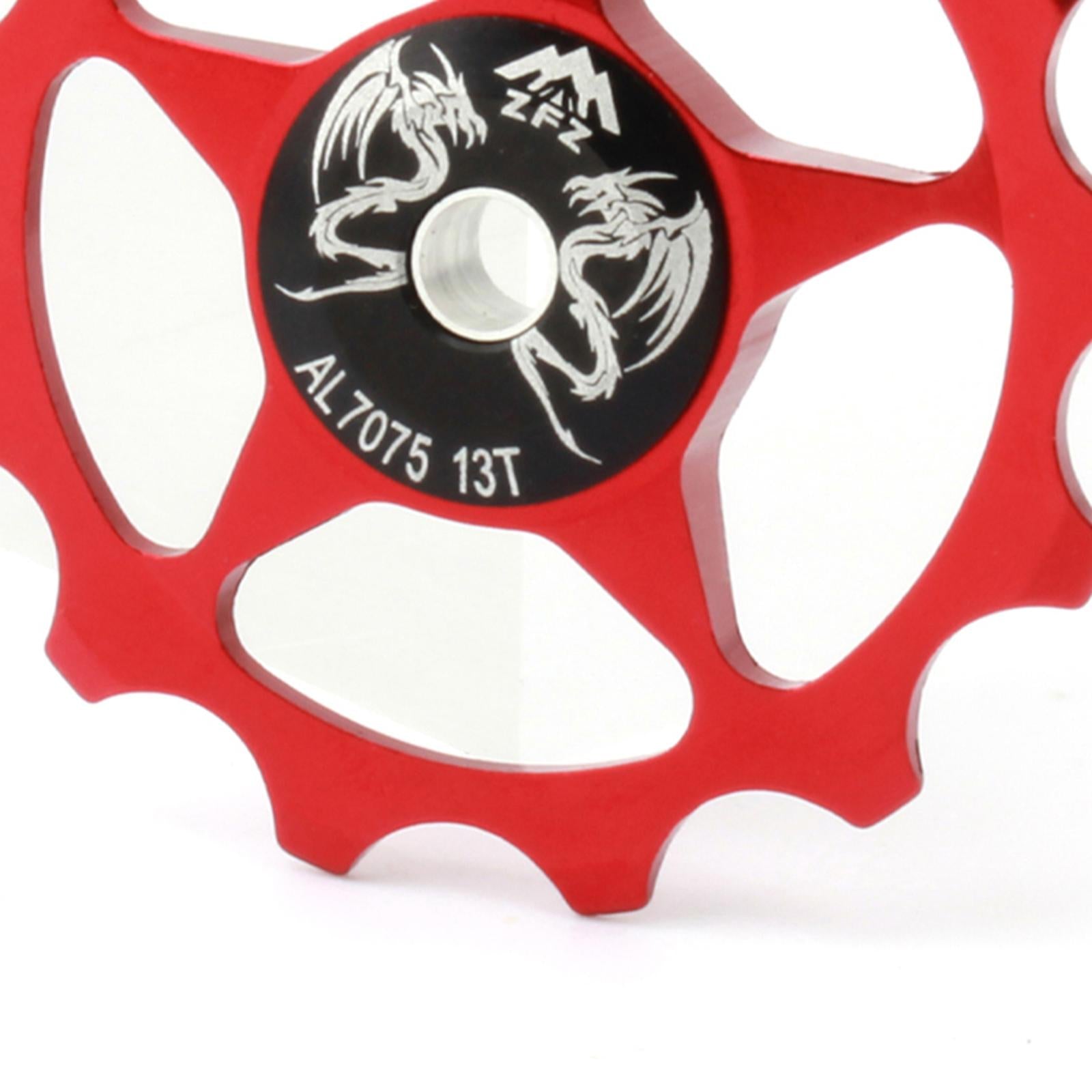2xBicycle Jockey Wheel Bicycle Rear Derailleur Bearing Guide Wheel 13T Red