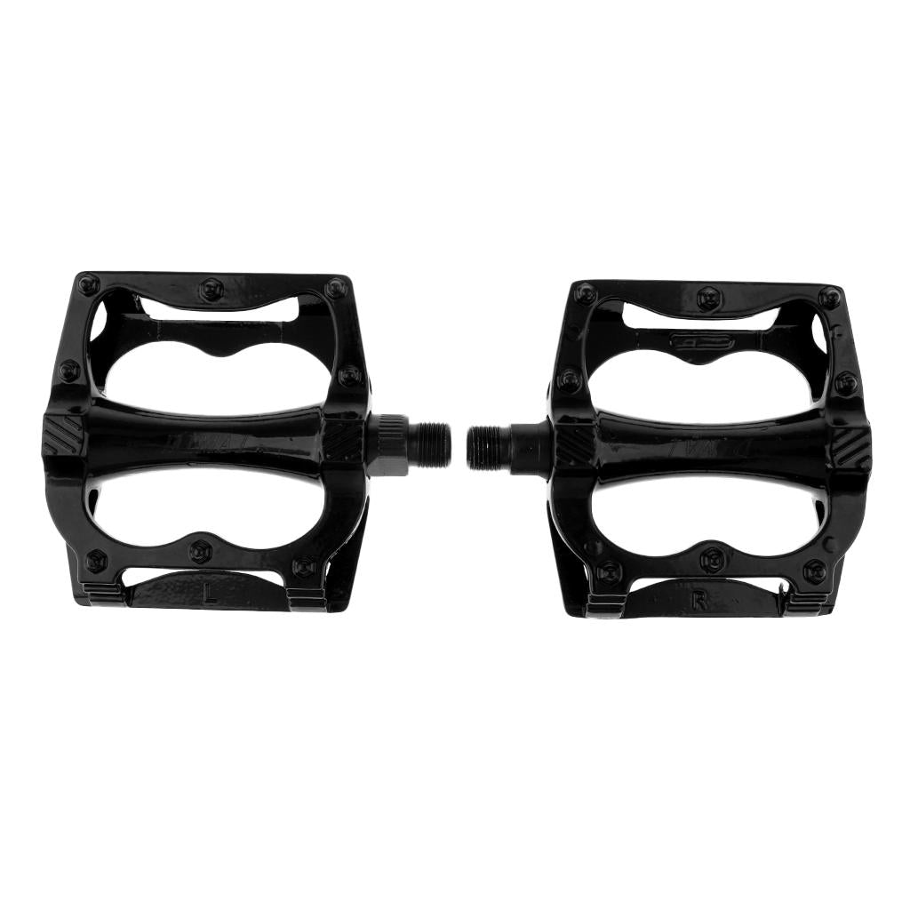 Integrally-molded Bike Bicycle Pedals 9/16 Bearing Platform Pedals Black"