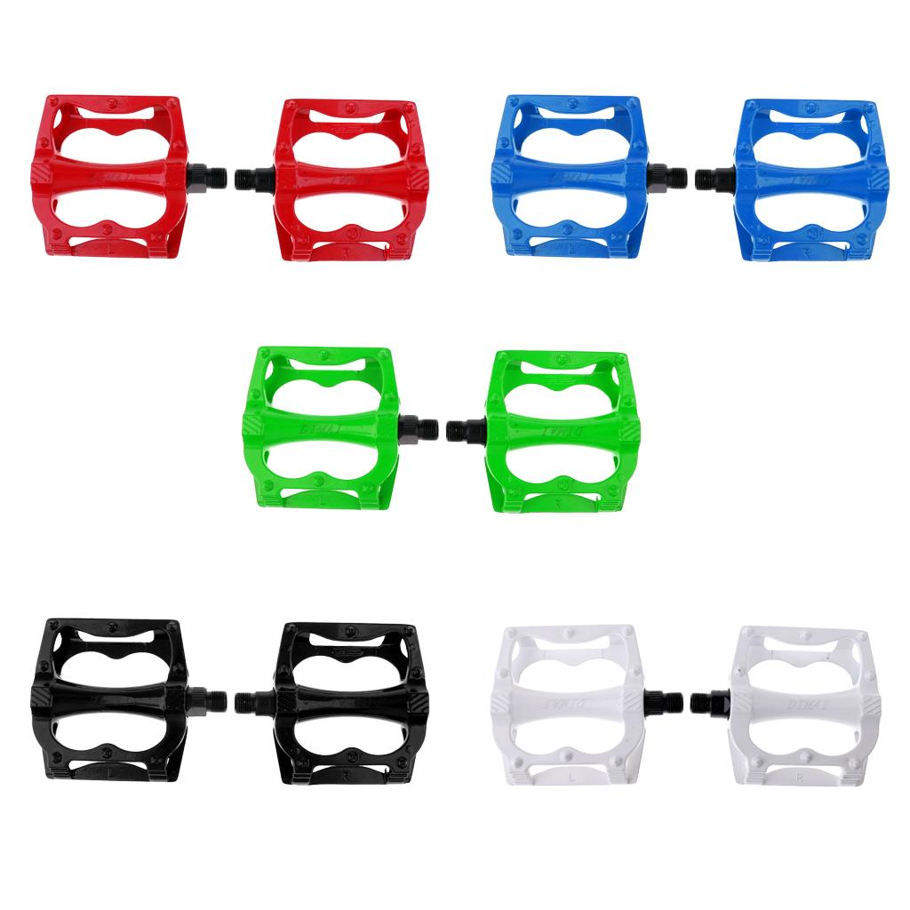 Integrally-molded Bike Bicycle Pedals 9/16 Bearing Platform Pedals Black"