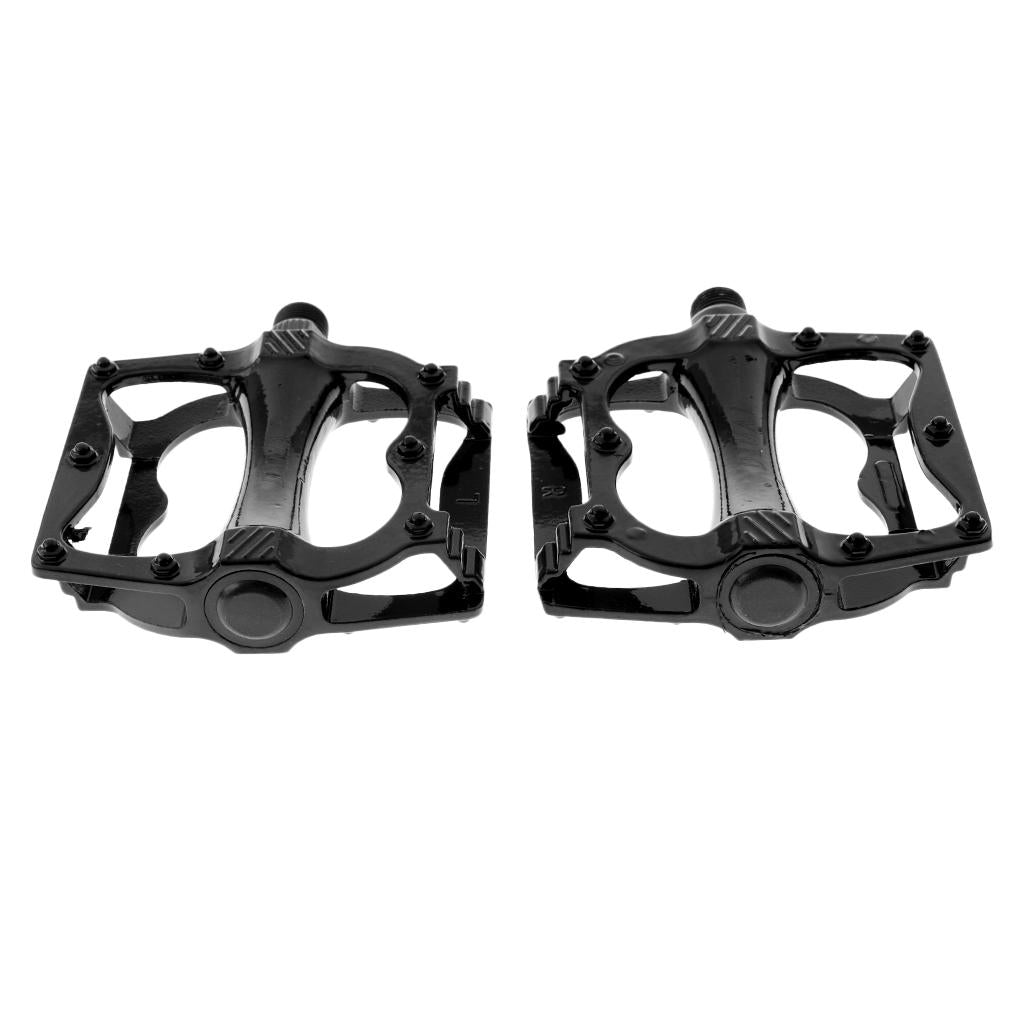 Integrally-molded Bike Bicycle Pedals 9/16 Bearing Platform Pedals Black"