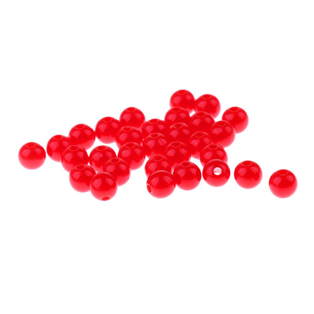 30pcs 6mm Fishing Large Fishing Beads Carp Fishing Stop Rigs Beads Red