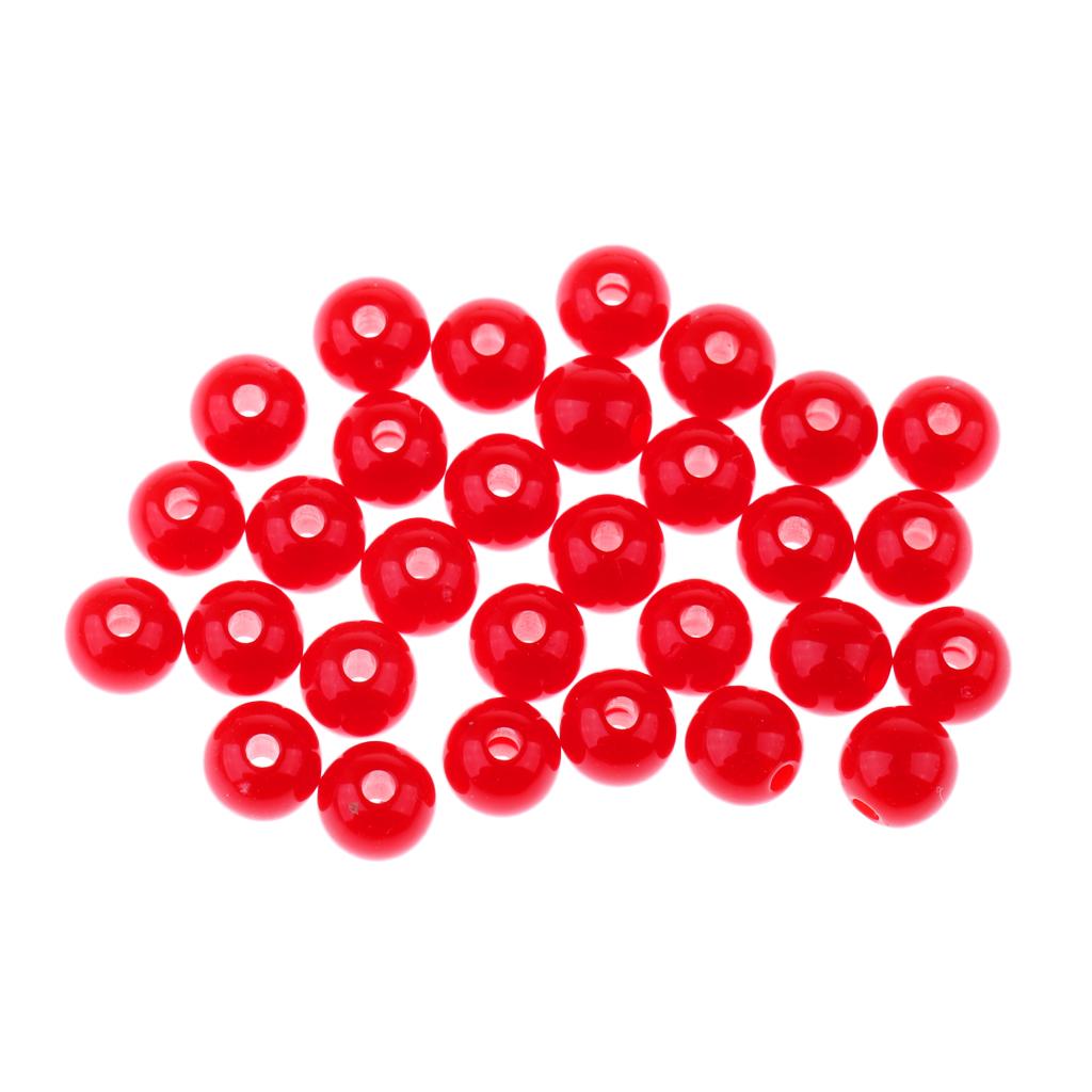 30pcs 6mm Fishing Large Fishing Beads Carp Fishing Stop Rigs Beads Red