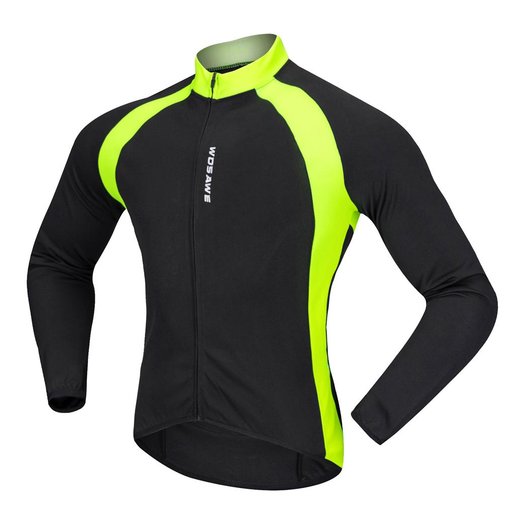 Cycling Jersey Long Sleeve Bike Bicycle Shirt Cycling Clothing Top L Black
