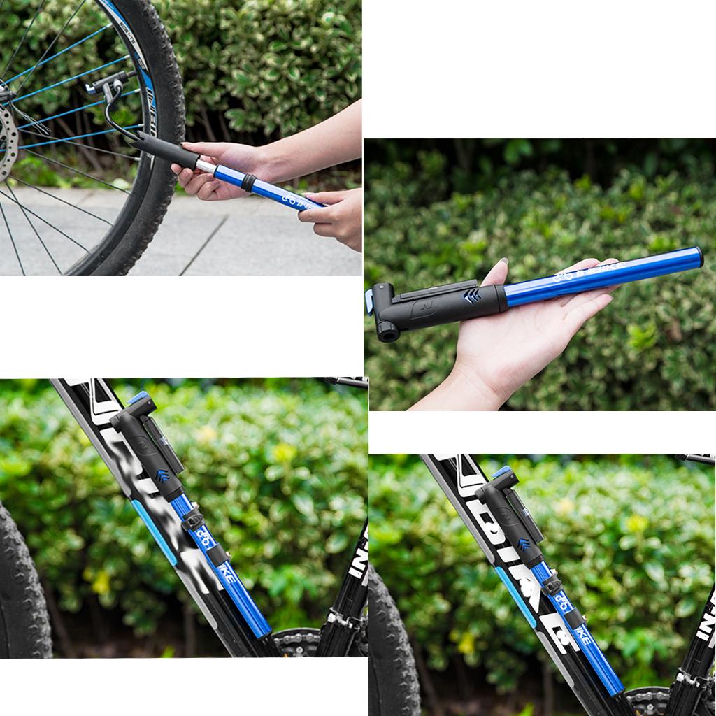 Bicycle Compact Pump Presta Schrader Valves Tyre Tire Tube Inflator Black