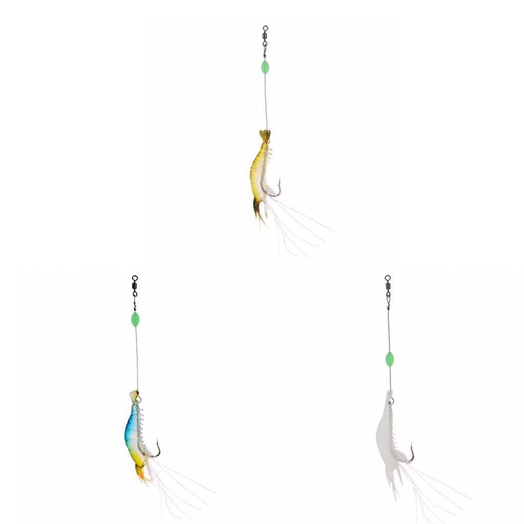 Shrimp Fishing Lure Luminous Shrimp Bait Sea Fishing Tackle Blue