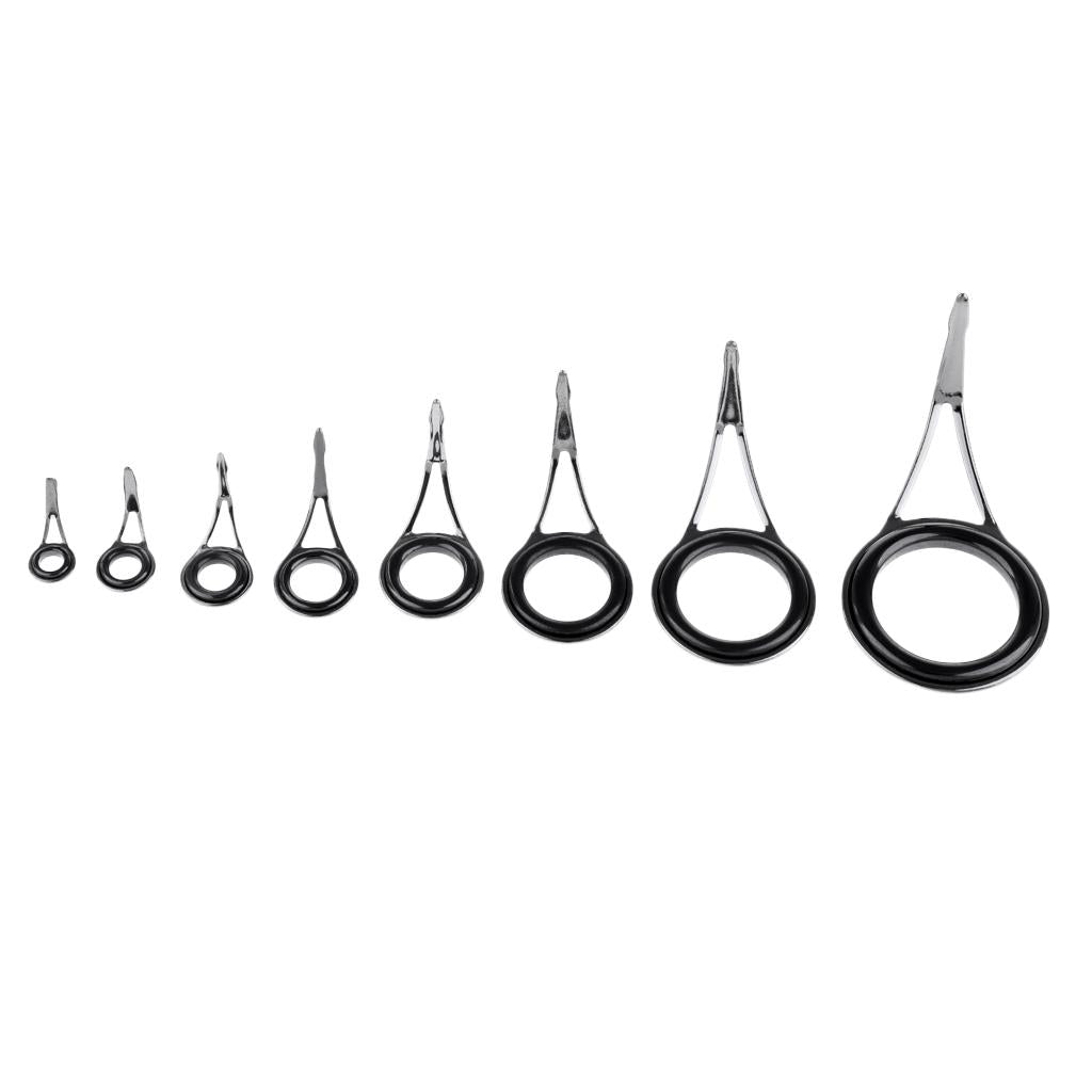 75Pcs Stainless Steel Fishing Rod Guides Ring Rod Repair Kit DIY Eye Rings