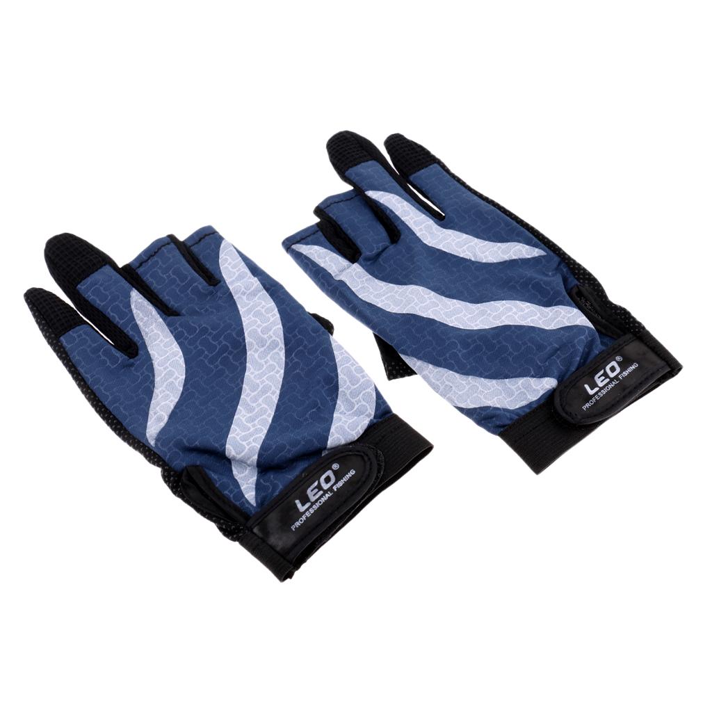 3 Cut Finger Waterproof Fishing Gloves Hunting Anti-Slip Mitts Cycling B