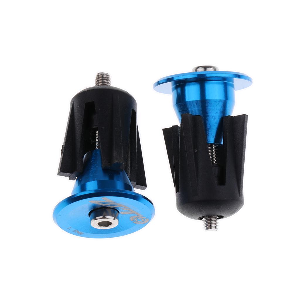 1 Pair Alloy Bike Bicycle Handlebar End Grips Plugs Handle Bar Caps Blue
