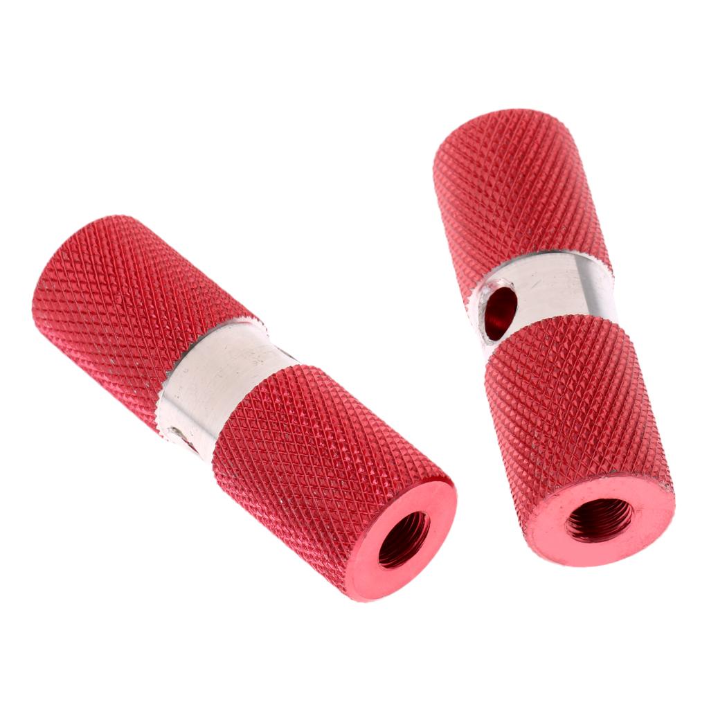 Aluminium Alloy Cylinder BMX Front Rear Axle Foot Pegs Bike Bicycle Red