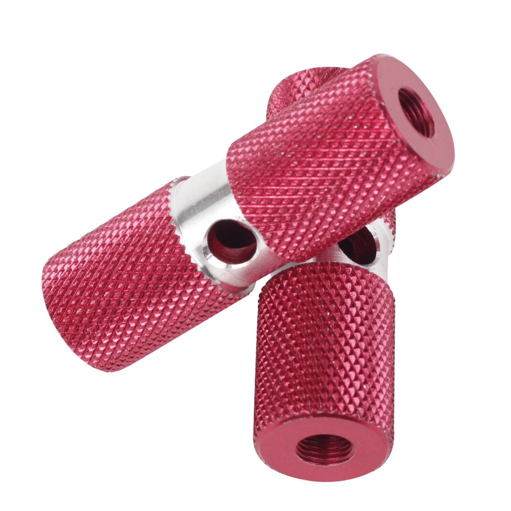 Aluminium Alloy Cylinder BMX Front Rear Axle Foot Pegs Bike Bicycle Red