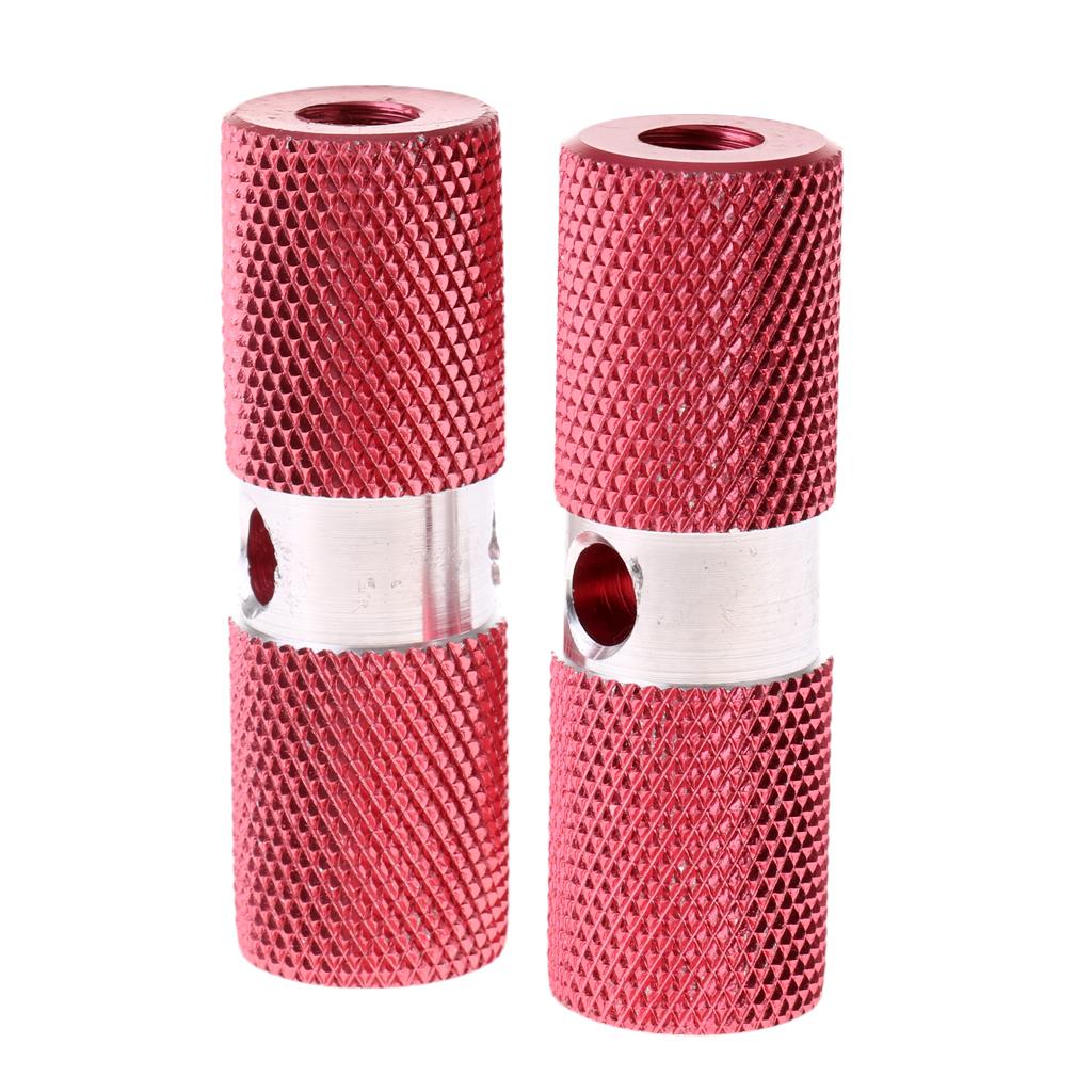 Aluminium Alloy Cylinder BMX Front Rear Axle Foot Pegs Bike Bicycle Red