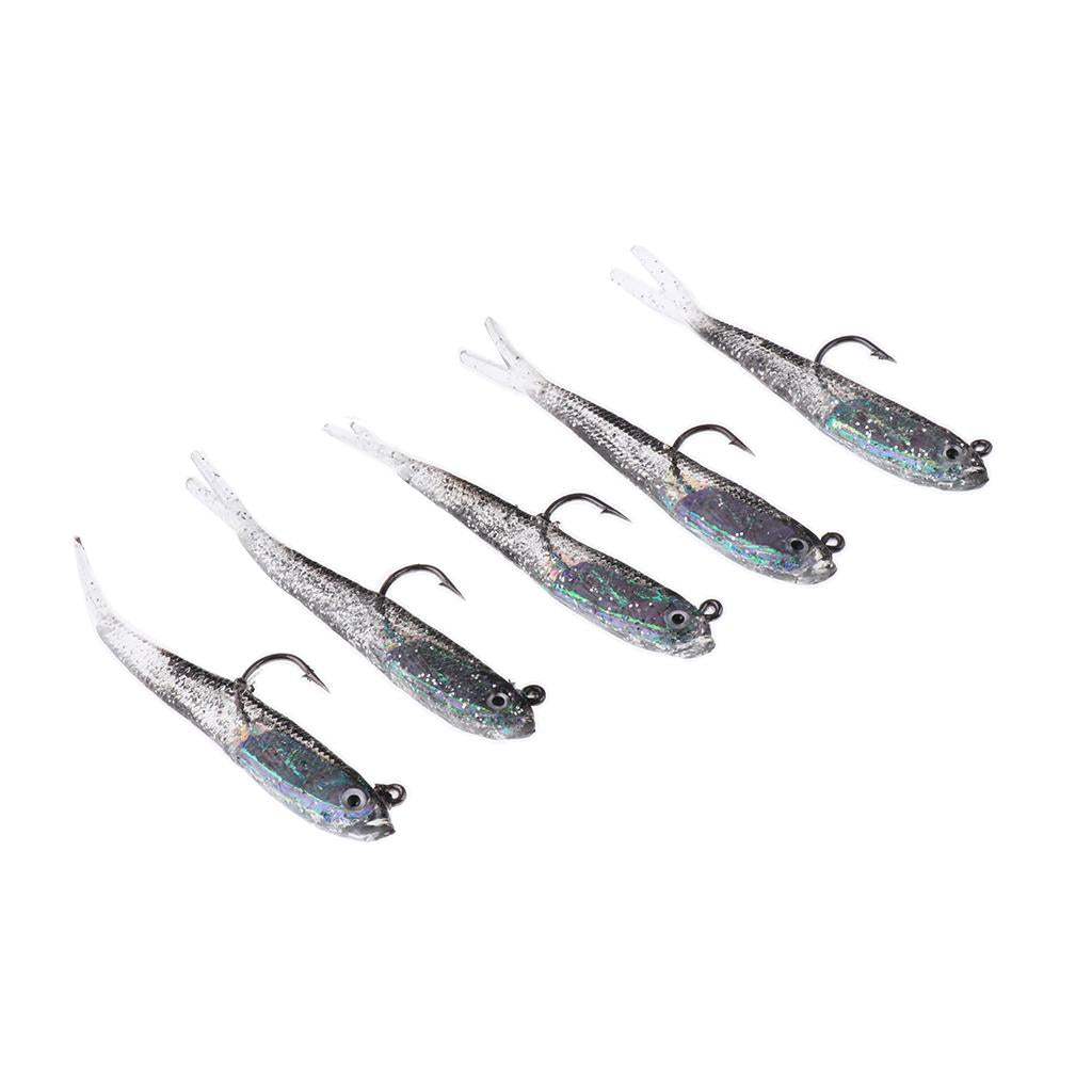5pcs Fishing Lure Bait Soft Bait Fishing Lure Fishhook Artificial Bait 7.5cm