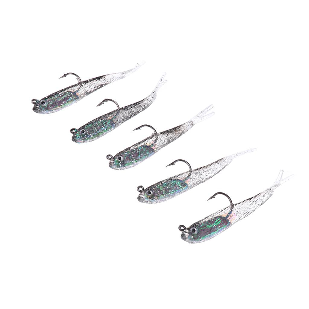 5pcs Fishing Lure Bait Soft Bait Fishing Lure Fishhook Artificial Bait 7.5cm