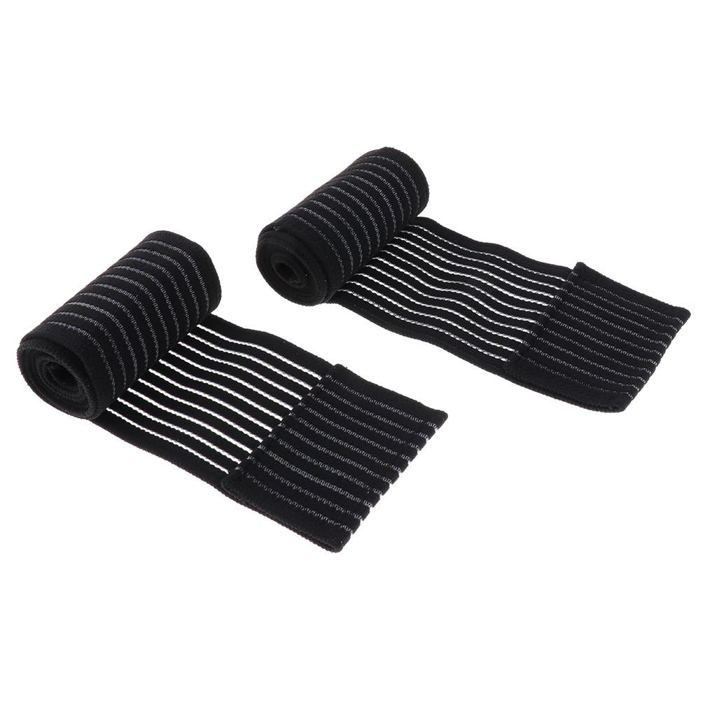 Elastic Knee Wraps Bandage Support Gym Straps Sprain Injury Pain Brace 90cm