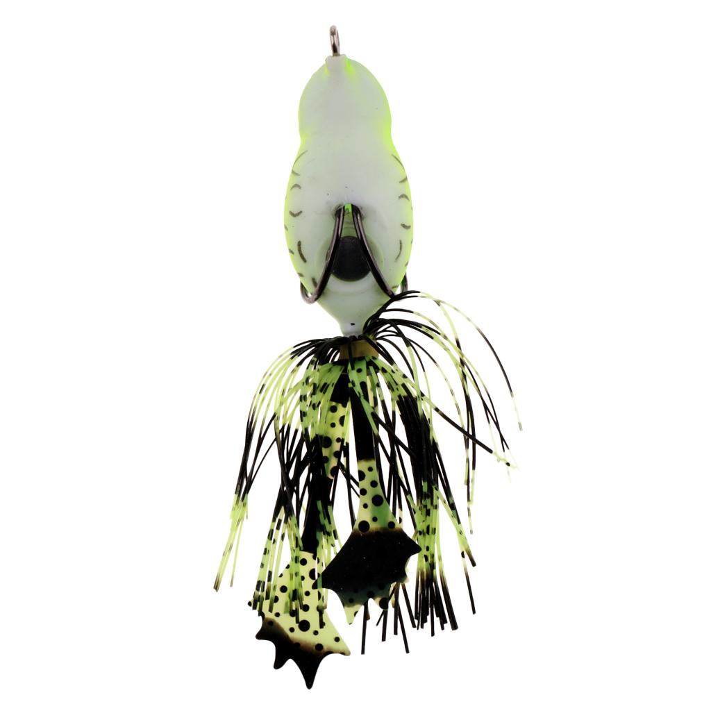 Frog Fishing Lures Soft Hook Baits Topwater Crankbait with Threads Skirts C1