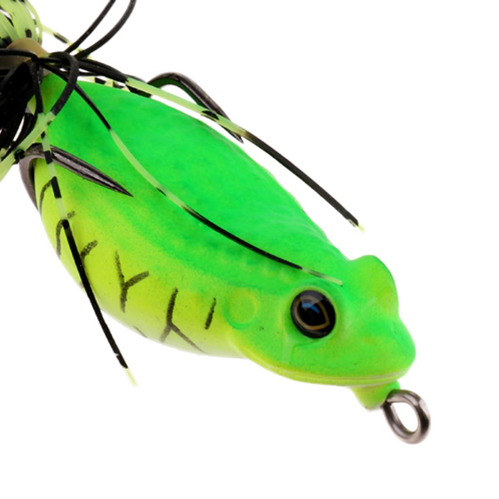 Frog Fishing Lures Soft Hook Baits Topwater Crankbait with Threads Skirts C1