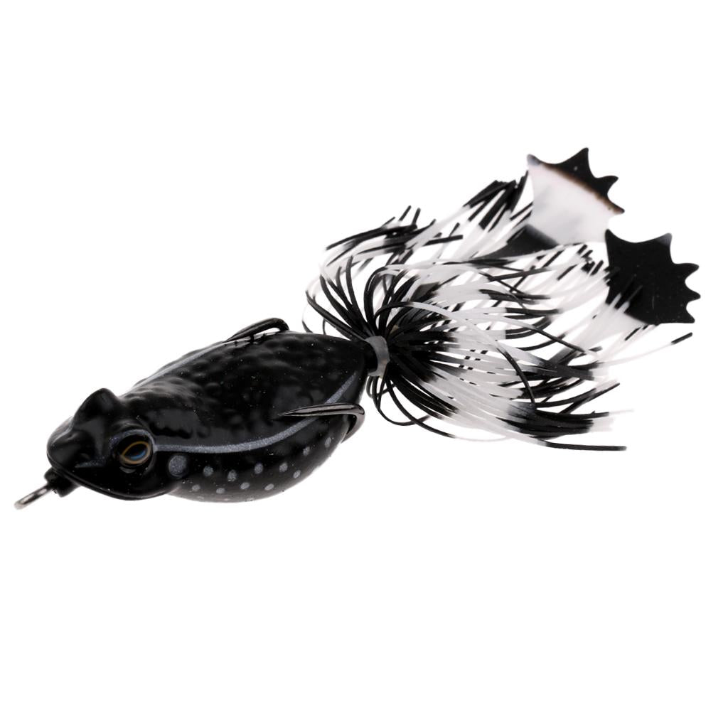 Frog Fishing Lures Soft Hook Baits Topwater Crankbait with Threads Skirts C3