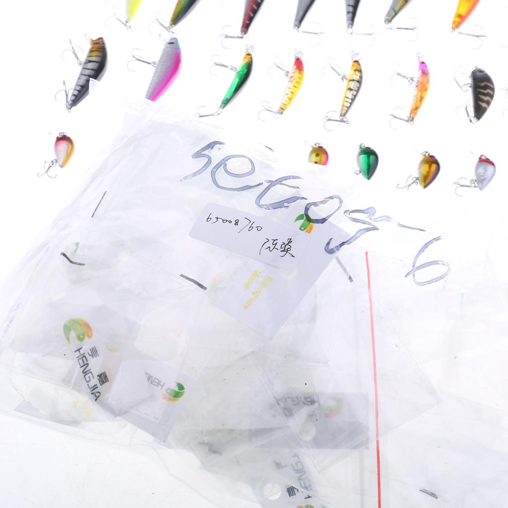 56pcs Fishing Wobblers Mixed 8 Models Fishing Lures Hard Baits Minnow Lure