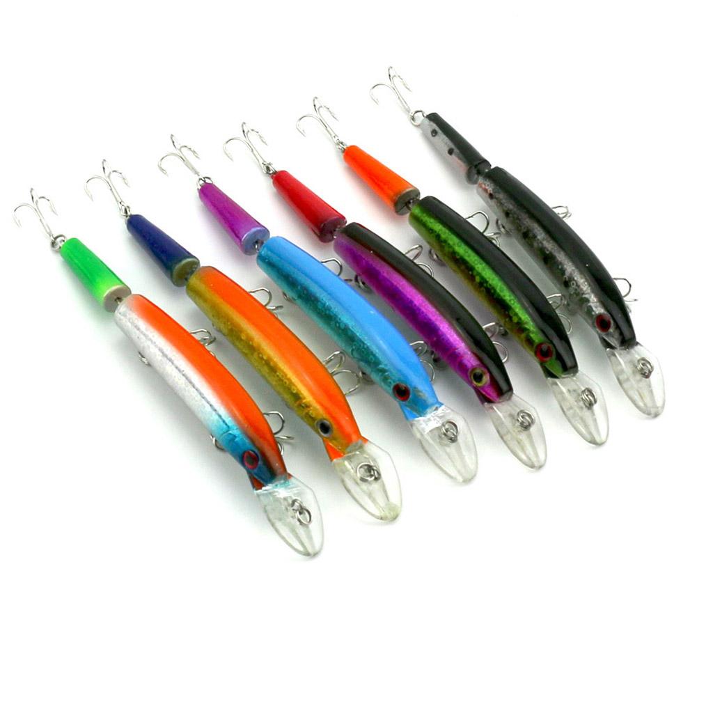 6Pcs Multi-Section Jointed Fishing Lure Minnow Wobbler Artificial Fish Baits